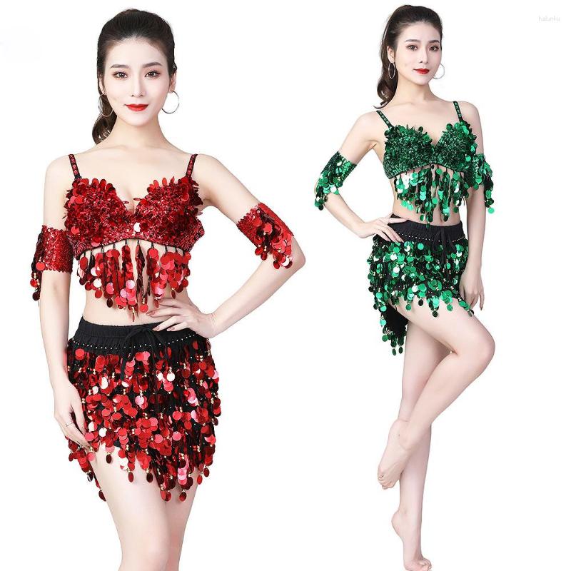 Stage Wear 2023 XL Size Sexy Belly Dance Costumes For Women Carnival Clothing 4-Pieces Tassel Bra Top With Skirt Performance Outfits, Green
Stage Wear 2023 XL Size Sexy Belly Dance Costumes For Women Carnival Clothing 4-Pieces Tassel Bra Top With Skirt Performance Outfits, Green