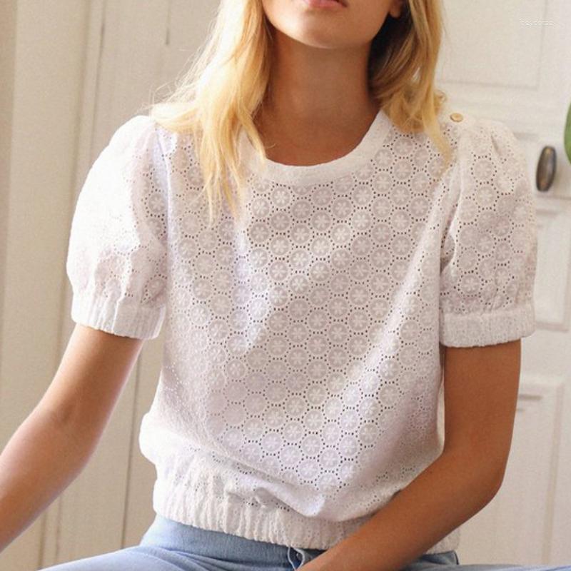 Women' Blouses 2023 Summer Ladies O-Neck Shoulder Button Blouse Fashion Women' Simple Hollow Out Bubble Sleeve White Shirt All-Match
Women' Blouses 2023 Summer Ladies O-Neck Shoulder Button Blouse Fashion Women' Simple Hollow Out Bubble Sleeve White Shirt All-Match