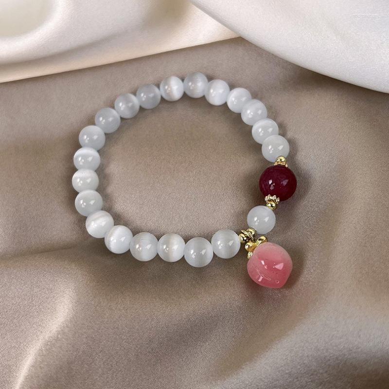 Strand Luxury Opal Crystal Beaded Charm Peach Pendant Bracelet Classic Fashion Jewelry For Woman Girl Elastic Rope Accessories
Strand Luxury Opal Crystal Beaded Charm Peach Pendant Bracelet Classic Fashion Jewelry For Woman Girl Elastic Rope Accessories