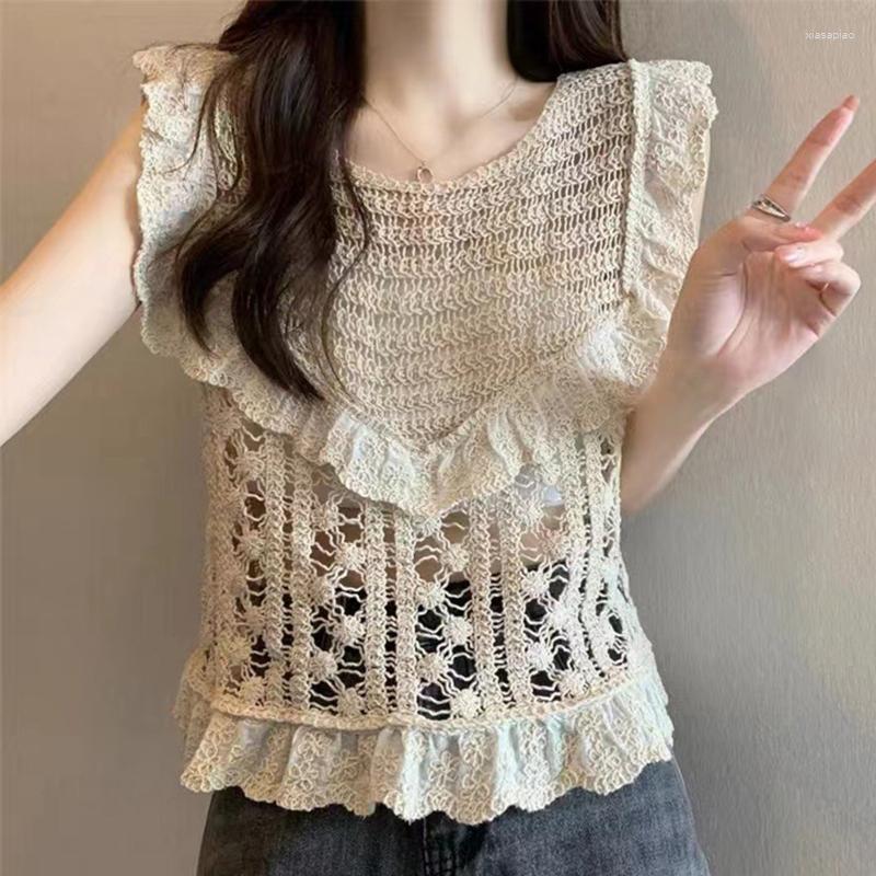 Women's Tanks Women's Knitted For Tank Tops Fashion Crew Neck Vest Cute Ruffle Trim Thin Ladies Hollow Crocheted Camisole Gi, White
Women's Tanks Women's Knitted For Tank Tops Fashion Crew Neck Vest Cute Ruffle Trim Thin Ladies Hollow Crocheted Camisole Gi, White