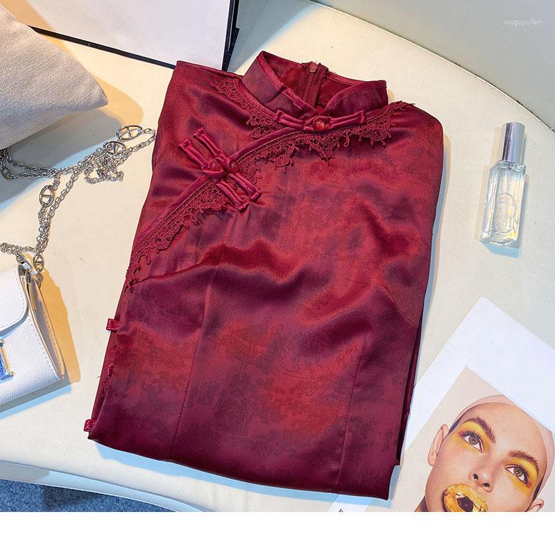 Ethnic Clothing Wine Red 2023 Summer Chinese Style Cheongsam Vintage Women Long Wedding Evening Dress Qipao Female Dresses S To XXL
Ethnic Clothing Wine Red 2023 Summer Chinese Style Cheongsam Vintage Women Long Wedding Evening Dress Qipao Female Dresses S To XXL