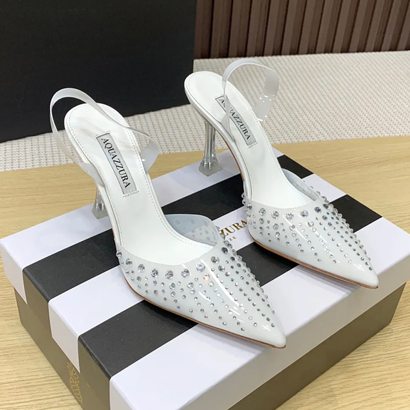 Aquazzura Crystal-Embellished PVC Pumps shoes spool stiletto Heels sandals women's Rhinestone decoration Luxury Designers Dress shoe Evening Slingbacks shoes, Color 1
Aquazzura Crystal-Embellished PVC Pumps shoes spool stiletto Heels sandals women's Rhinestone decoration Luxury Designers Dress shoe Evening Slingbacks shoes, Color 1