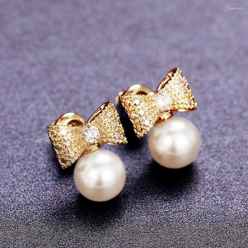 Stud Earrings MKOPSZ Korean Luxury Zircon Bow Imitation Pearl Dangle For Women Fashion Gold Color Earring Jewelry Accessories
Stud Earrings MKOPSZ Korean Luxury Zircon Bow Imitation Pearl Dangle For Women Fashion Gold Color Earring Jewelry Accessories