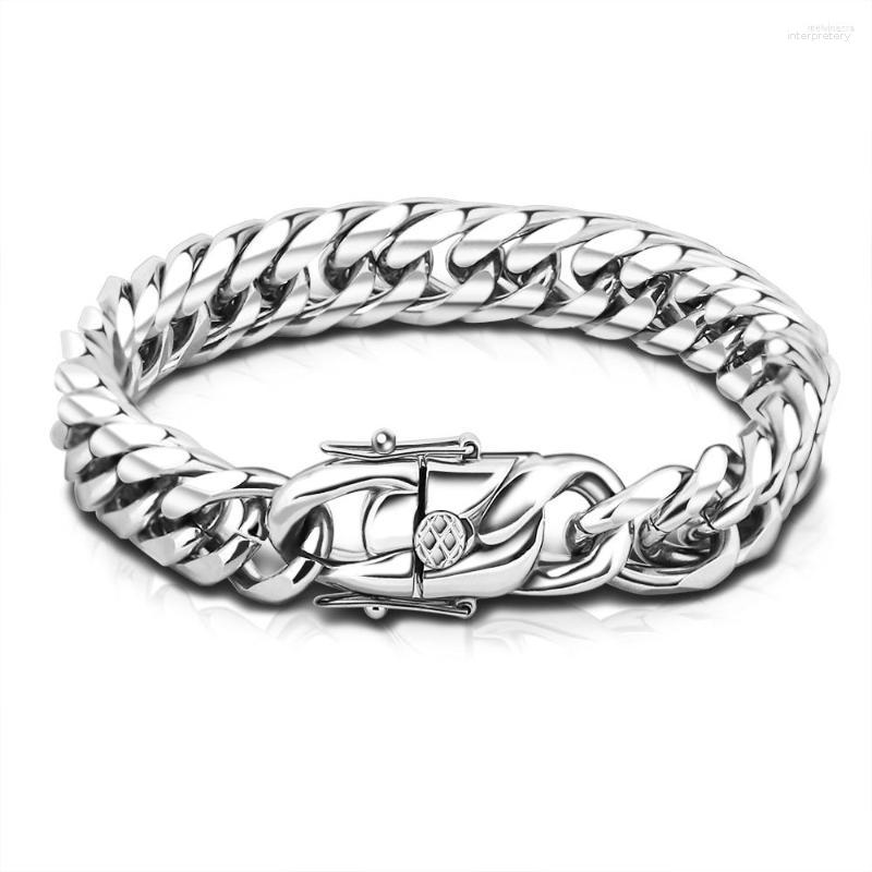 Link Bracelets MYLONGINGCHARM Stainless Steel Men Bracelet 13.5mm Wide Cuban Chain Buckle Wristband Gift For Husband Boyfriend
Link Bracelets MYLONGINGCHARM Stainless Steel Men Bracelet 13.5mm Wide Cuban Chain Buckle Wristband Gift For Husband Boyfriend