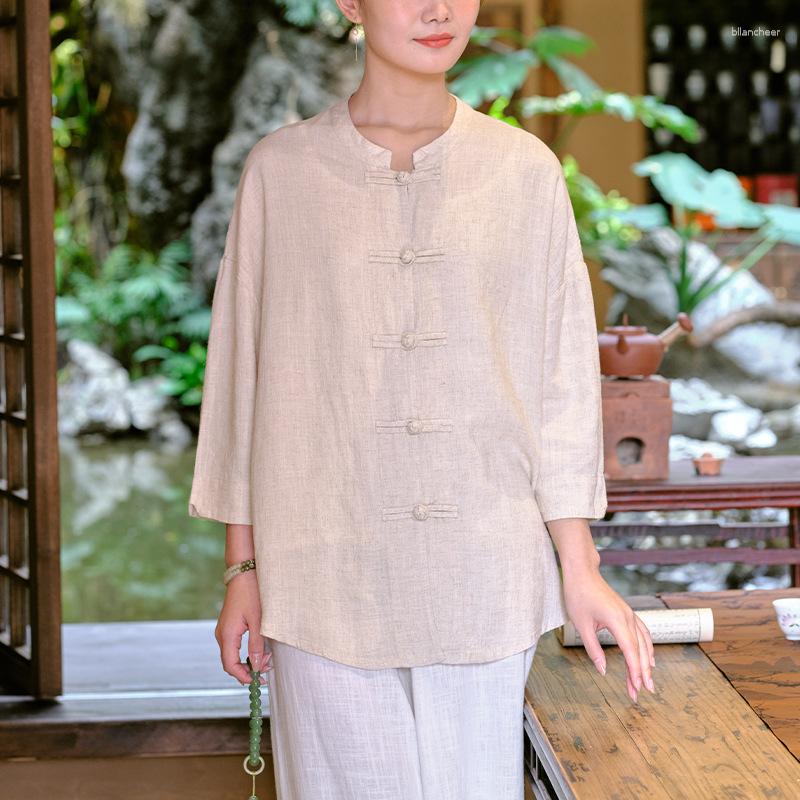 Women's Blouses QPFJQD Female Retro Linen Button And Tops 2023 Spring Autumn Seven Sleeve Women Chinese Style Shirts Stand Solid Color, Yellow
Women's Blouses QPFJQD Female Retro Linen Button And Tops 2023 Spring Autumn Seven Sleeve Women Chinese Style Shirts Stand Solid Color, Yellow