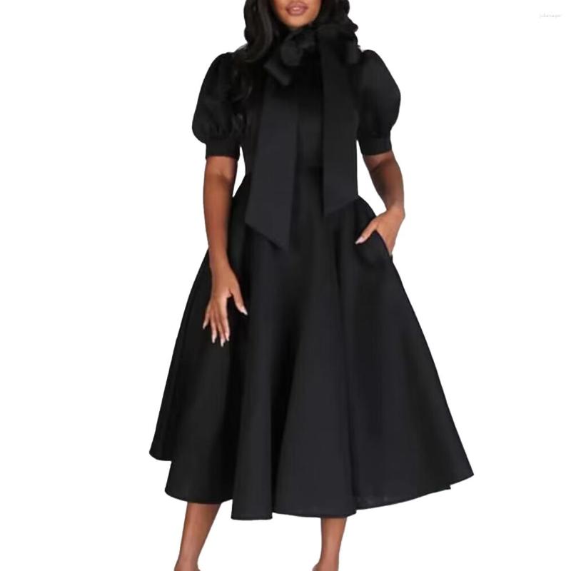 Casual Dresses Fashion Elegant Women Summer Midi Dress Half Sleeve Female Robe Girl' Party Vestidos Lady' Bow Knot
Casual Dresses Fashion Elegant Women Summer Midi Dress Half Sleeve Female Robe Girl' Party Vestidos Lady' Bow Knot