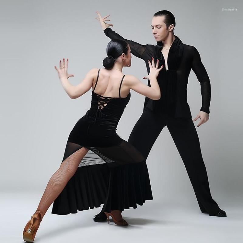 Stage Wear Black Lacing Velvet Latin Dance Dress Woman Rumba Samba Costume Sexy Perspective Stitching Flamenco Competition
Stage Wear Black Lacing Velvet Latin Dance Dress Woman Rumba Samba Costume Sexy Perspective Stitching Flamenco Competition