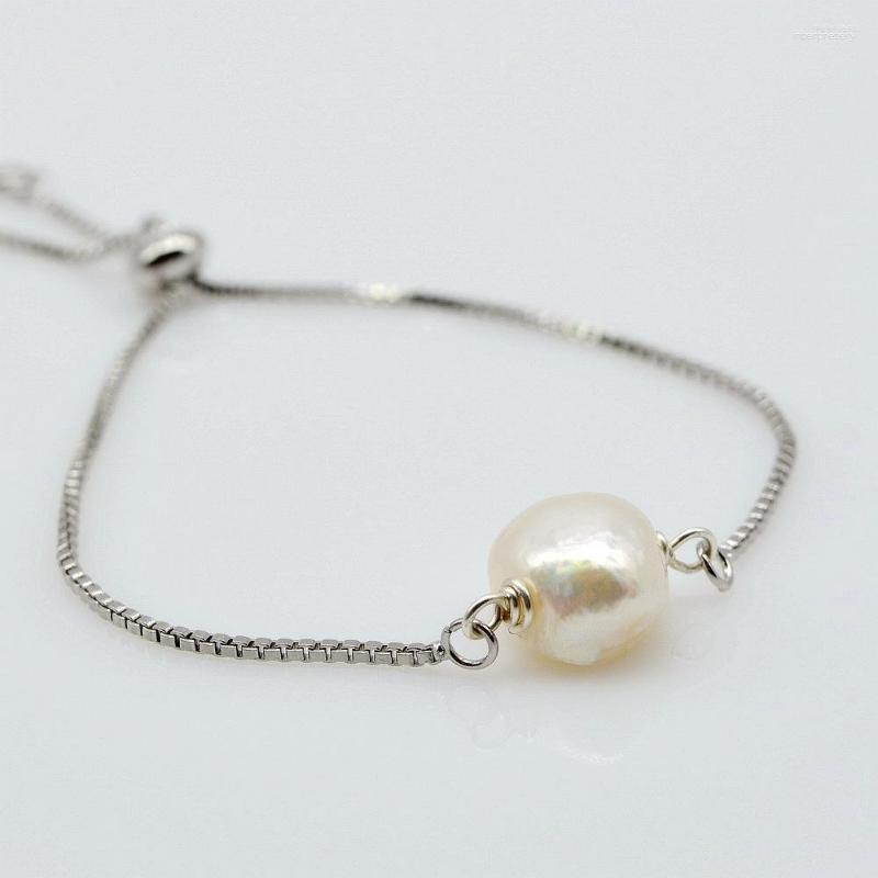 Link Bracelets SAUDADE Girls Bracelet Natural White Freshwater Pearl Silver Baroque Adjustable For Women
Link Bracelets SAUDADE Girls Bracelet Natural White Freshwater Pearl Silver Baroque Adjustable For Women