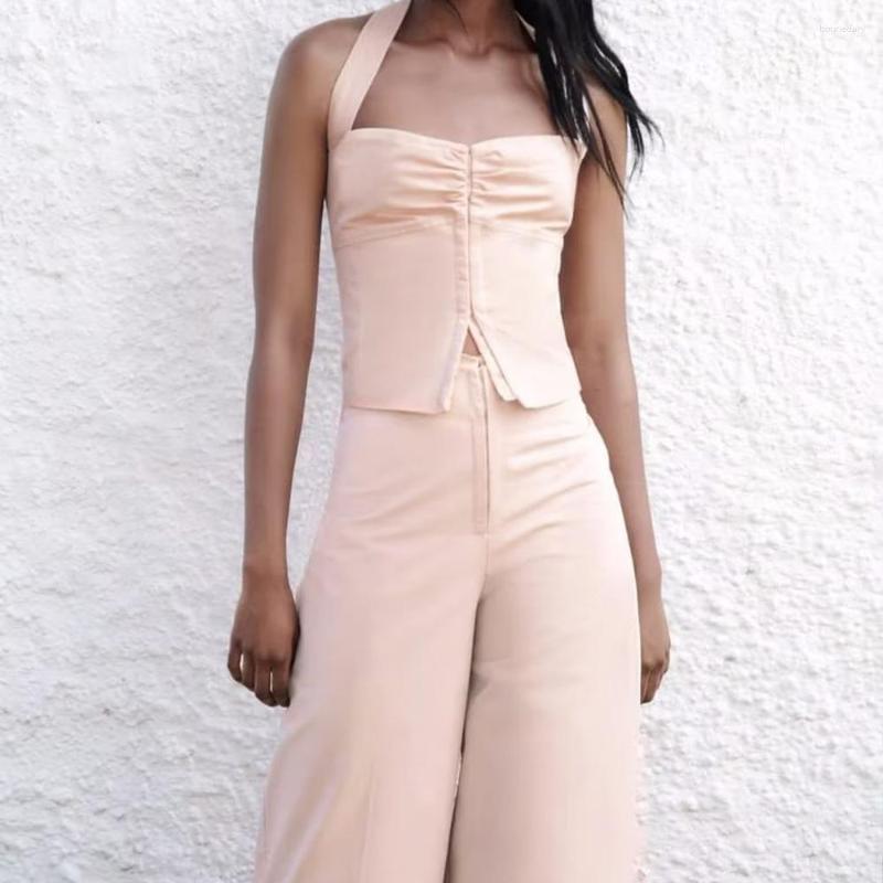 Women's Two Piece Pants 2023 Spring/Summer Women's Fashion Unique Hanging Neck Tank Top And Retro Casual Pocket High Quality Wide Leg, As shown
Women's Two Piece Pants 2023 Spring/Summer Women's Fashion Unique Hanging Neck Tank Top And Retro Casual Pocket High Quality Wide Leg, As shown