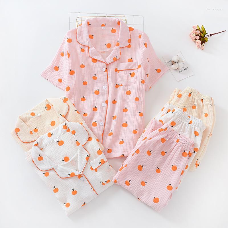Women's Sleepwear 2023 Summer/ Spring Women's Pajamas Loose Short Sleeve Trouser Suits Thin Cotton Crepe Home Clothes Orange 2 PCS Set, Short1
Women's Sleepwear 2023 Summer/ Spring Women's Pajamas Loose Short Sleeve Trouser Suits Thin Cotton Crepe Home Clothes Orange 2 PCS Set, Short1