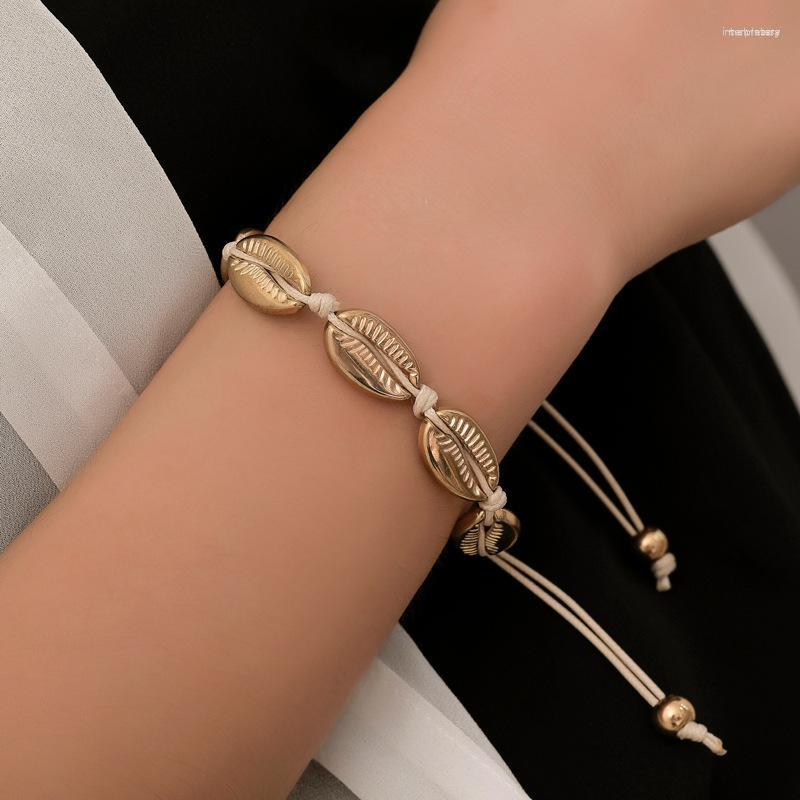 Link Bracelets Fashion Woven Bracelet For Woman Golden Color Shell Handmade Jewelry Summer Ocean Vacation Couple Dating 2023 Gift
Link Bracelets Fashion Woven Bracelet For Woman Golden Color Shell Handmade Jewelry Summer Ocean Vacation Couple Dating 2023 Gift