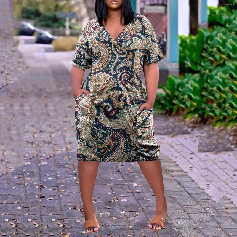 Casual Dresses Women Plus Size Dress V Neck Short Sleeve Knee Printed A Line Swing Midi Spaghetti Maxi Summer Vestidos, Black
Casual Dresses Women Plus Size Dress V Neck Short Sleeve Knee Printed A Line Swing Midi Spaghetti Maxi Summer Vestidos, Black