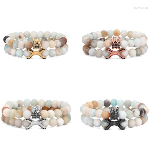Strand Beaded Strands 2pcs/lot 8mm Crown Gold Silver Copper Cz Zircon Cubic Zirconia Beads Bohemian Bracelet Agate Onyx Stone Bangles Fg3
Strand Beaded Strands 2pcs/lot 8mm Crown Gold Silver Copper Cz Zircon Cubic Zirconia Beads Bohemian Bracelet Agate Onyx Stone Bangles Fg3