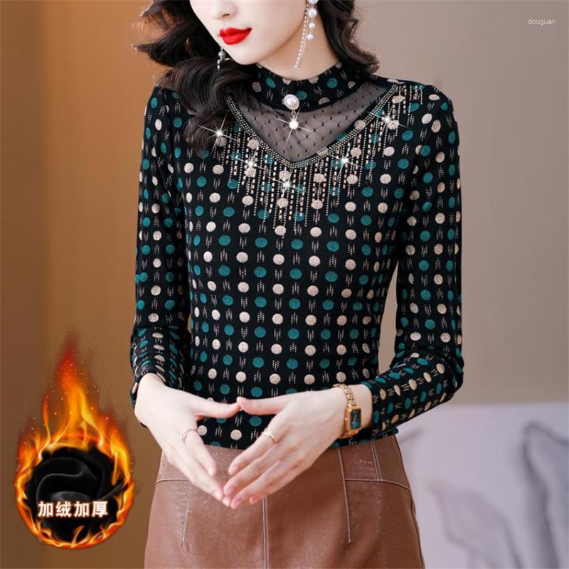 Women' T Shirts Autumn Winter Warm Thick Bottoming Shirt Pullover Women Long Sleeve Polk Dot Vintage Blouse T-Shirt Female Slim Undershirt, Khaki thin
Women' T Shirts Autumn Winter Warm Thick Bottoming Shirt Pullover Women Long Sleeve Polk Dot Vintage Blouse T-Shirt Female Slim Undershirt, Khaki thin
