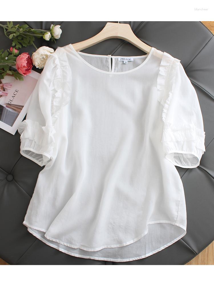 Women's Blouses Lamtrip Unique Sweet Ruffles Short Sleeve Chiffon White Shirt Top Women Mori Girl 2023 Summer
Women's Blouses Lamtrip Unique Sweet Ruffles Short Sleeve Chiffon White Shirt Top Women Mori Girl 2023 Summer