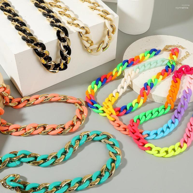 Chains Vintage Colorful Chain Choker Necklace For Women Statement Gold Color Acrylic Chunky Collar Fashion Jewelry Gifts
Chains Vintage Colorful Chain Choker Necklace For Women Statement Gold Color Acrylic Chunky Collar Fashion Jewelry Gifts