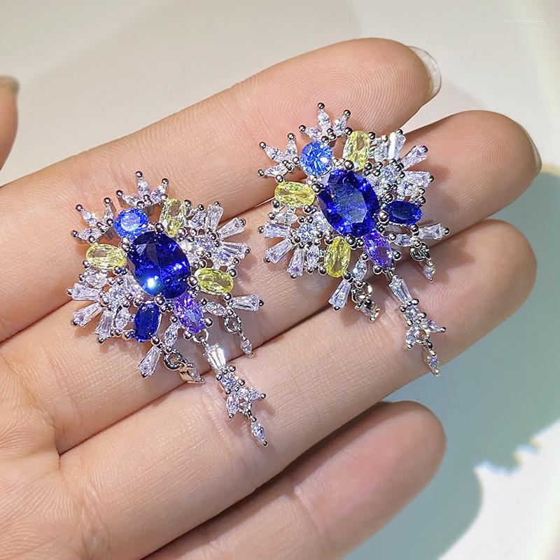 Stud Earrings 2023 Exquisite Amethyst Colorful Long Earring For Women Crystal Diamond Zircon Paraiba Silver Plate Engagement Gift Jewelry
Stud Earrings 2023 Exquisite Amethyst Colorful Long Earring For Women Crystal Diamond Zircon Paraiba Silver Plate Engagement Gift Jewelry
