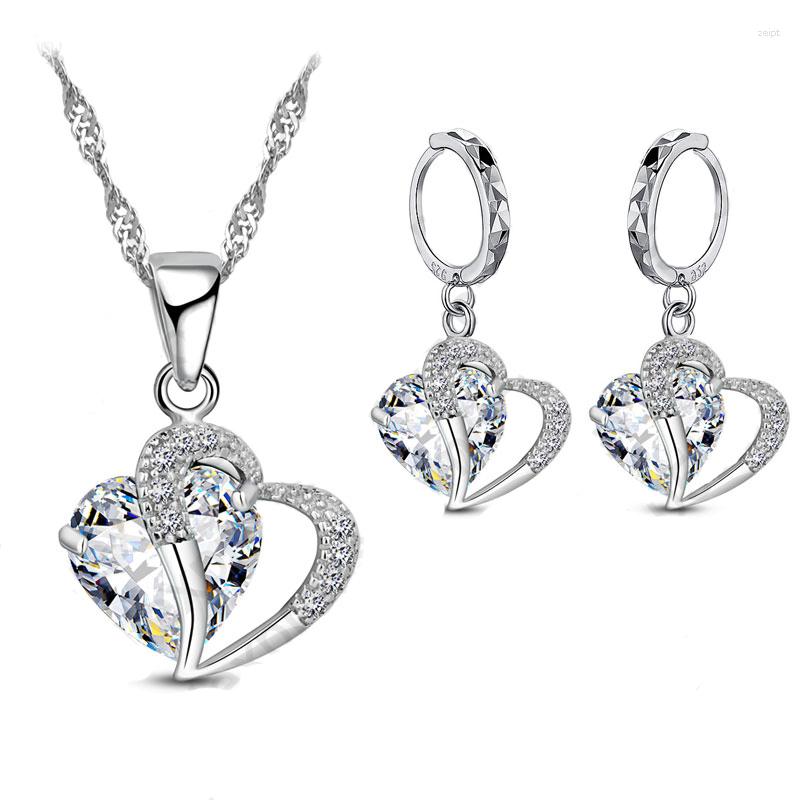 Necklace Earrings Set Genuine 925 Sterling Silver Fashion Jewelry Sweet Heart Shape Clear Crystal Earring/Necklace/pendant For Women, Picture shown
Necklace Earrings Set Genuine 925 Sterling Silver Fashion Jewelry Sweet Heart Shape Clear Crystal Earring/Necklace/pendant For Women, Picture shown