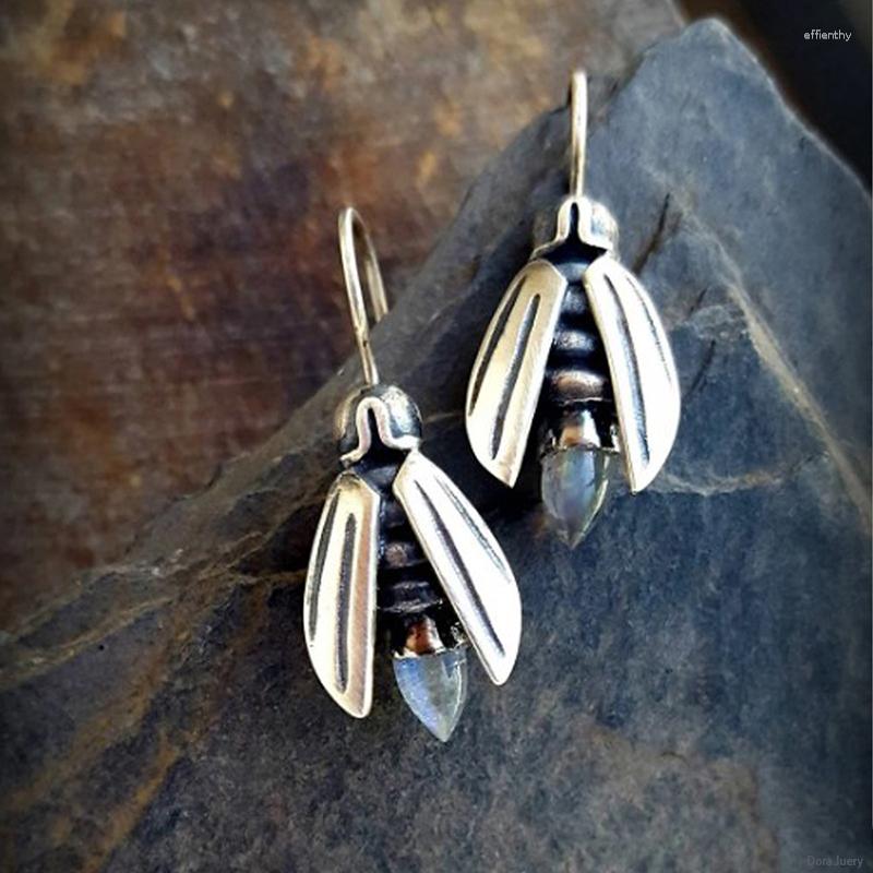 Dangle Earrings Lovely Little Bee Firefly Drop Vintage Jewelry Antique Silver Color Insect Cone Moonstone Statement
Dangle Earrings Lovely Little Bee Firefly Drop Vintage Jewelry Antique Silver Color Insect Cone Moonstone Statement