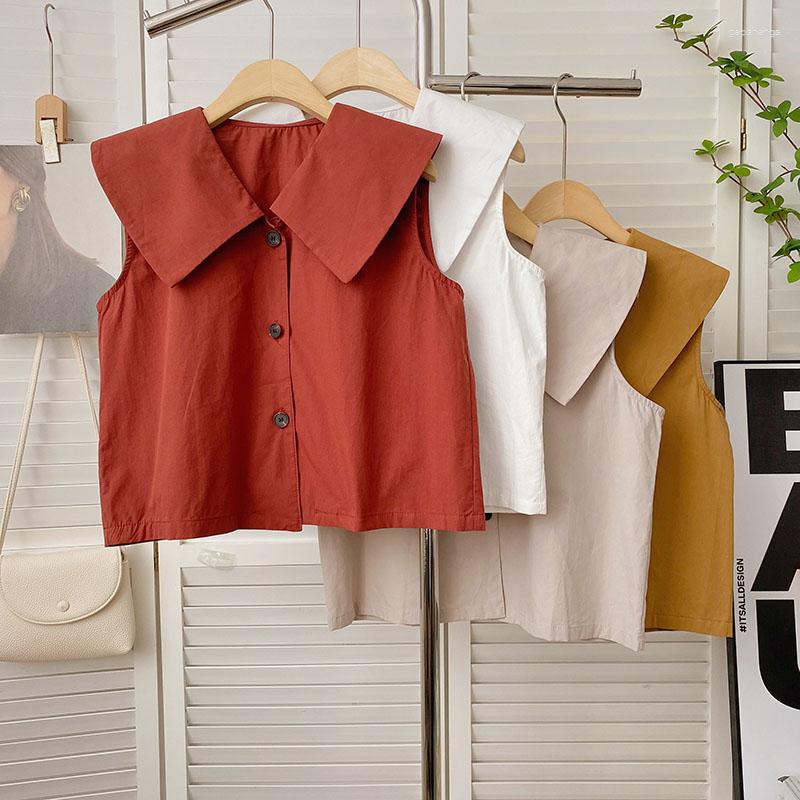 Women's Blouses Korean Fashion Vintage Women Sleeveless Turn-down Collar Single Breasted Femme Crop Shirts Tops Skinny Blusas Dropship, Khaki
Women's Blouses Korean Fashion Vintage Women Sleeveless Turn-down Collar Single Breasted Femme Crop Shirts Tops Skinny Blusas Dropship, Khaki
