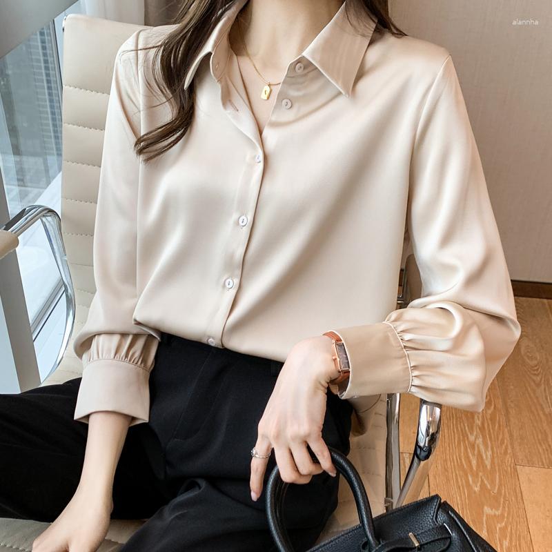 Women' Blouses Autumn Work Office Women 2023 Satin Tops Mujer Button Up Shirt Bottom Solid Drop Chiffon Long Sleeve Blusas Female 1428, Champagne
Women' Blouses Autumn Work Office Women 2023 Satin Tops Mujer Button Up Shirt Bottom Solid Drop Chiffon Long Sleeve Blusas Female 1428, Champagne