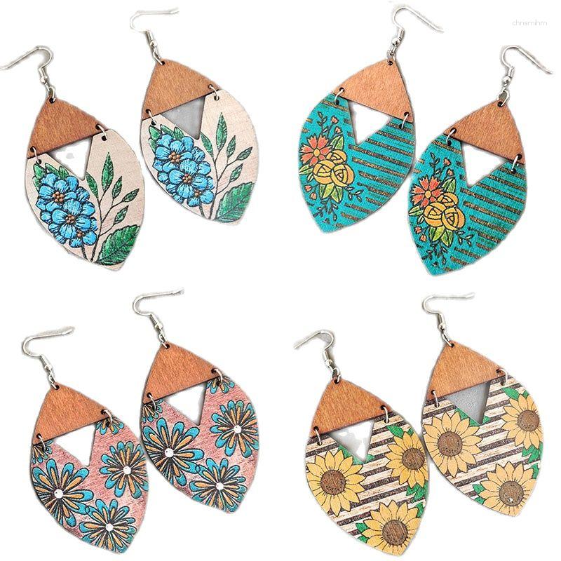 Dangle Earrings Selling Bohemian Sunflower Stripe Large Flower Splicing Wooden Gift Wholesale
Dangle Earrings Selling Bohemian Sunflower Stripe Large Flower Splicing Wooden Gift Wholesale