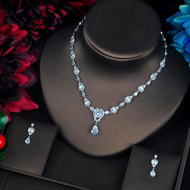 Necklace Earrings Set Fashion Romantic Heart Shape Women Bridal Jewelry Cubic Zirconia Pendientes Mujer Engagement N-657, Picture shown
Necklace Earrings Set Fashion Romantic Heart Shape Women Bridal Jewelry Cubic Zirconia Pendientes Mujer Engagement N-657, Picture shown