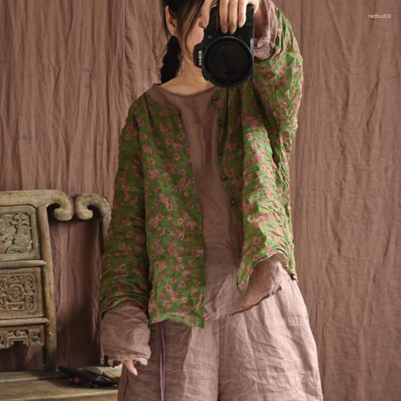 Women's Blouses Johnature Women Green Shirts Print Floral Ramie Spring High Quality Tops Long Sleeve Button O-neck 2023
Women's Blouses Johnature Women Green Shirts Print Floral Ramie Spring High Quality Tops Long Sleeve Button O-neck 2023