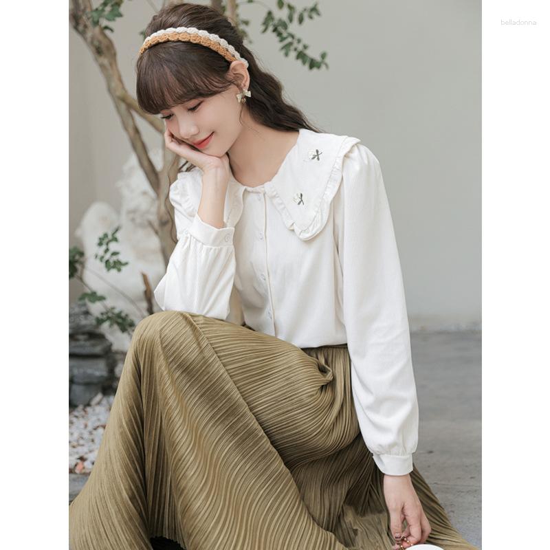 Women' Blouses Autumn Spring Doll Collar Corduroy Shirt Women 2023 Top Sweet Mori Embroidery Younger For Blusas Mujer De Moda, Apricot
Women' Blouses Autumn Spring Doll Collar Corduroy Shirt Women 2023 Top Sweet Mori Embroidery Younger For Blusas Mujer De Moda, Apricot