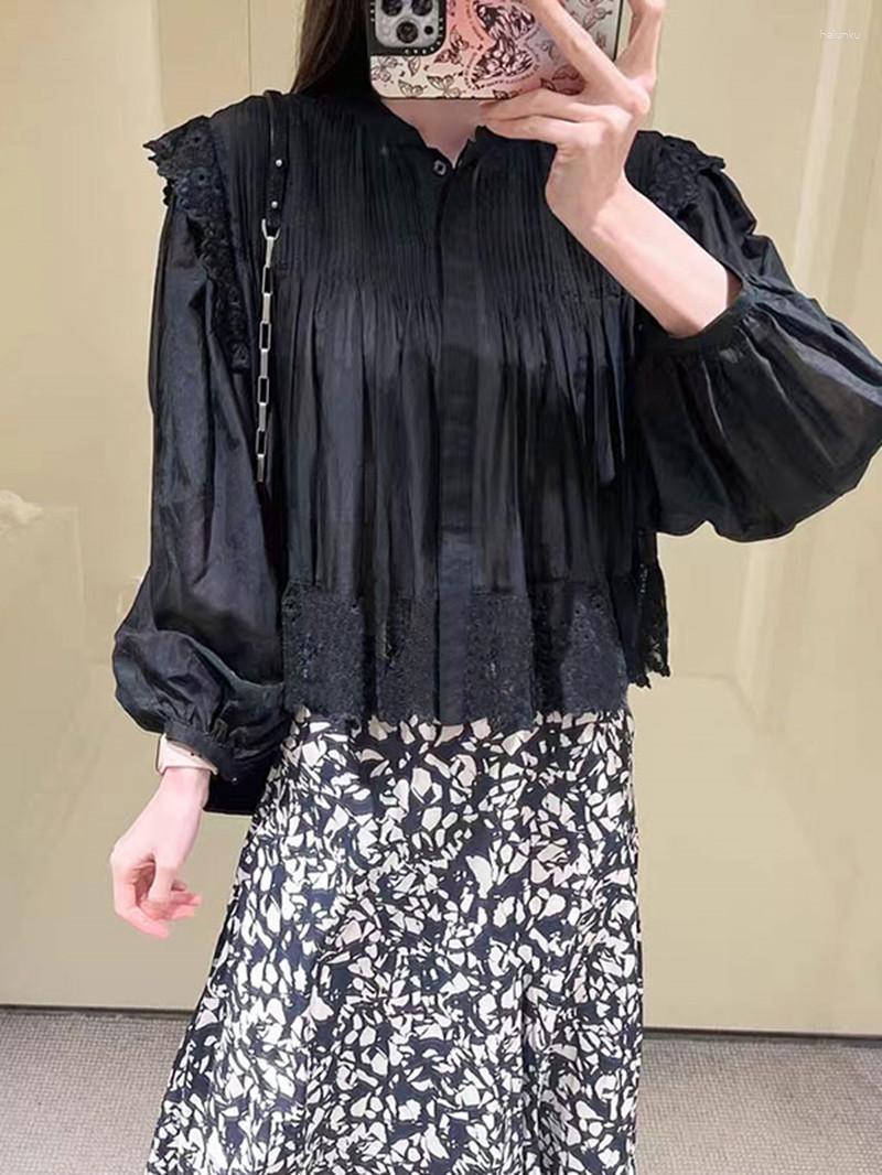 Women' Blouses Women Cotton Shirts Long Sleeve White Black 2023 Spring Ruffle Blouse Covered Buttons Elegant Lantern Sleeves O Neck Loose
Women' Blouses Women Cotton Shirts Long Sleeve White Black 2023 Spring Ruffle Blouse Covered Buttons Elegant Lantern Sleeves O Neck Loose