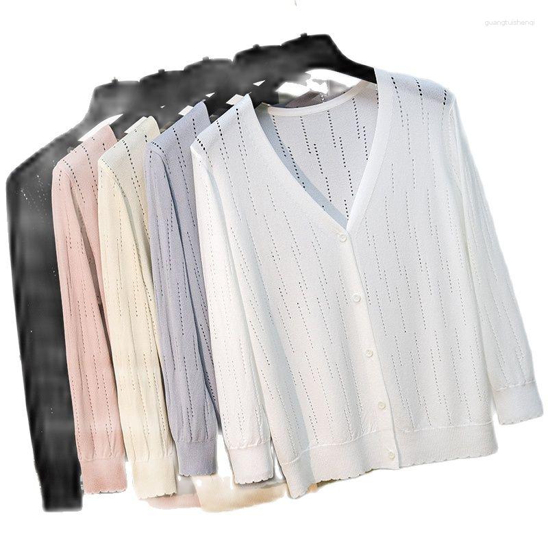 Women's Knits Summer Autumn Hollow Out Thin Cardigan Women Casual V-Neck Ice Silk Knitted Female Short Sweater Jacket Tops AB1906, Black
Women's Knits Summer Autumn Hollow Out Thin Cardigan Women Casual V-Neck Ice Silk Knitted Female Short Sweater Jacket Tops AB1906, Black