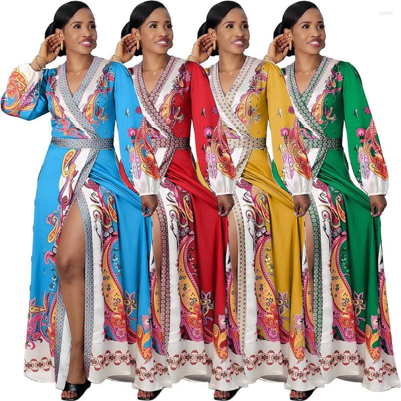 Ethnic Clothing 2023 African Print Dresses Spring Fashion Women Long Sleeve V-neck Polyester Printing Dress Maxi
Ethnic Clothing 2023 African Print Dresses Spring Fashion Women Long Sleeve V-neck Polyester Printing Dress Maxi