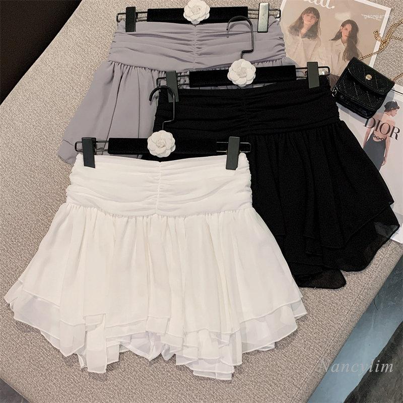 Skirts 2023 Summer Short Pleated Skirt Women Sweet Lady All-Matching High Waist Irregular Ruffled Pettiskirt White Chiffon, Black
Skirts 2023 Summer Short Pleated Skirt Women Sweet Lady All-Matching High Waist Irregular Ruffled Pettiskirt White Chiffon, Black