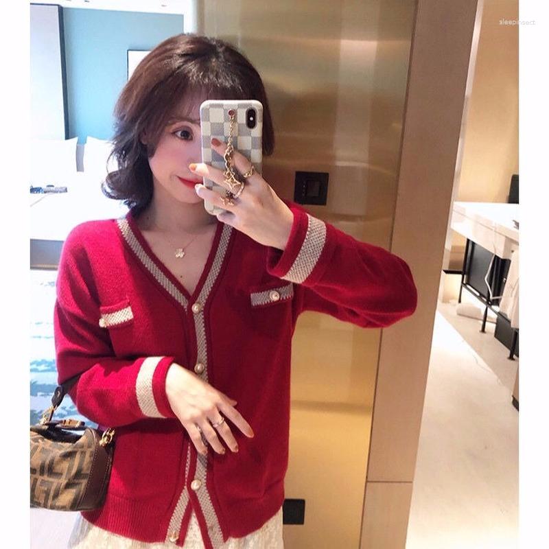 Women's Knits Cardigan Sweater Female Spring Solid Red Clothes Superimposed Knit Coat Women's 2023 Long Sleeve V Neck
Women's Knits Cardigan Sweater Female Spring Solid Red Clothes Superimposed Knit Coat Women's 2023 Long Sleeve V Neck