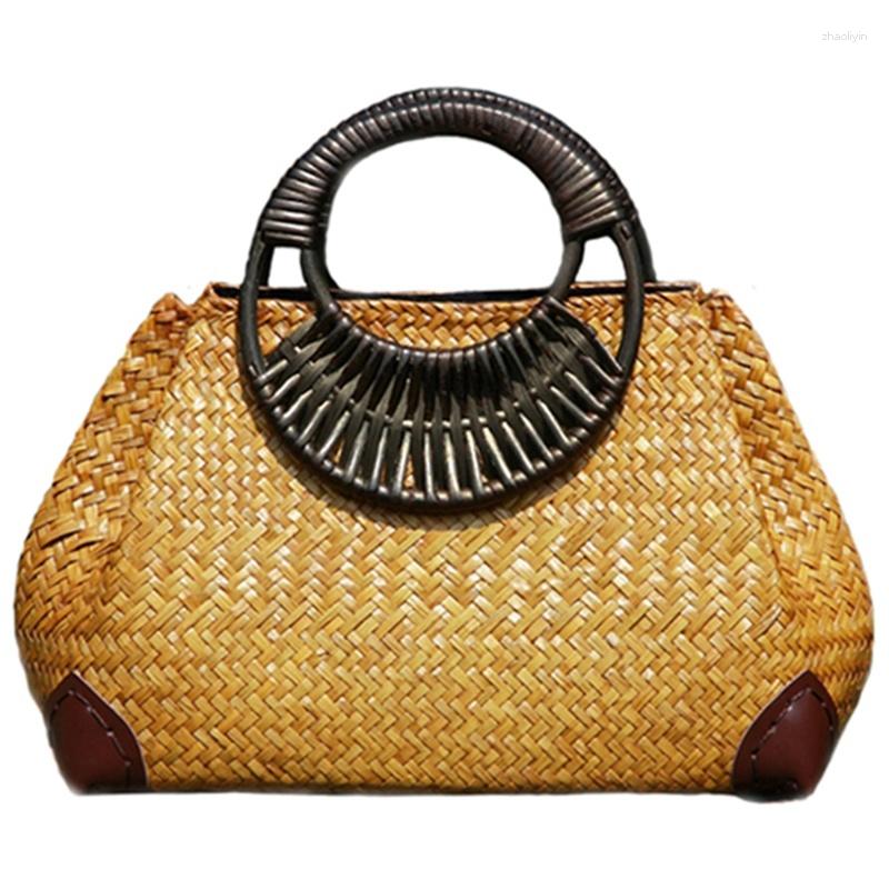 Evening Bags Women Straw Female Bamboo Summer Beach Weave Handbag Lady Handmade Vintage Wood Handle Bag Travel Knitted Totes, Grass yellow
Evening Bags Women Straw Female Bamboo Summer Beach Weave Handbag Lady Handmade Vintage Wood Handle Bag Travel Knitted Totes, Grass yellow