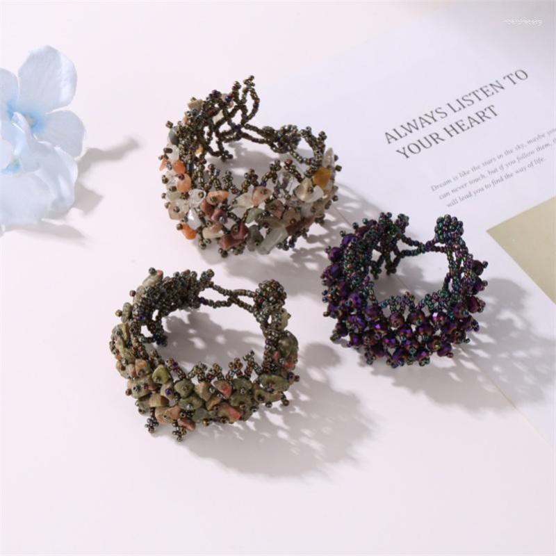 Strand Bohemian Ethnic Style Wide Side Multicolor Beads Natural Stone Hollow Fashion Elastic Women's Bracelets
Strand Bohemian Ethnic Style Wide Side Multicolor Beads Natural Stone Hollow Fashion Elastic Women's Bracelets