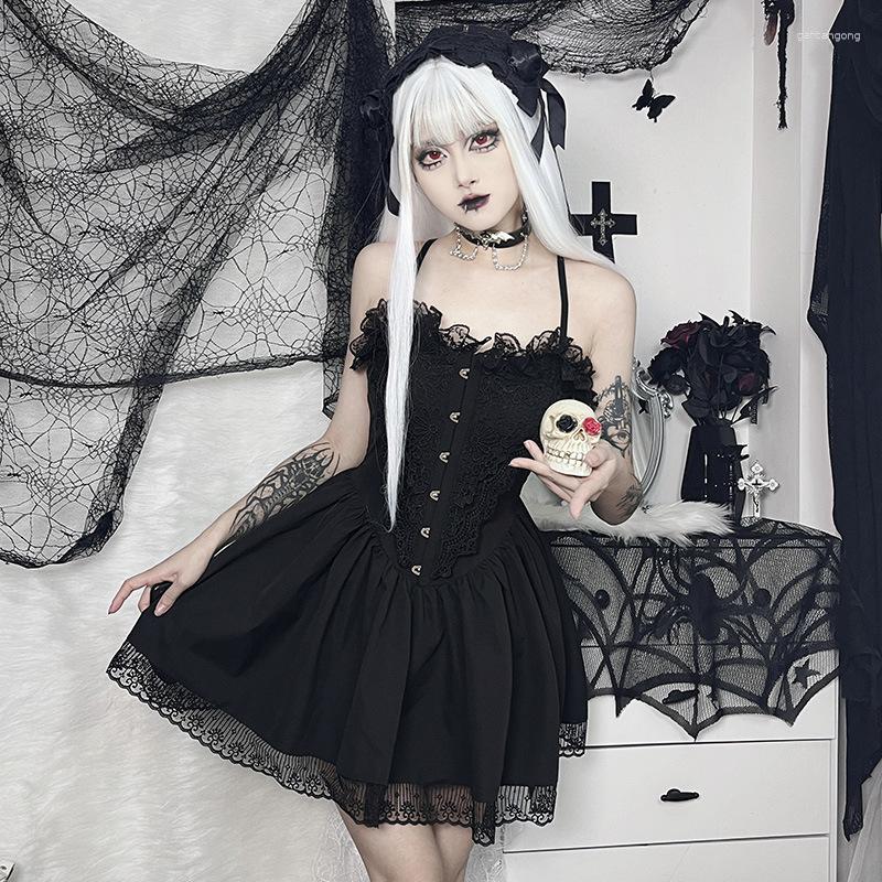 Casual Dresses Corset Black Dress Goth Aesthetic Lace Trim Punk Button A Line Slip Elegant Vintage Grunge Print E Girl Party Wear
Casual Dresses Corset Black Dress Goth Aesthetic Lace Trim Punk Button A Line Slip Elegant Vintage Grunge Print E Girl Party Wear