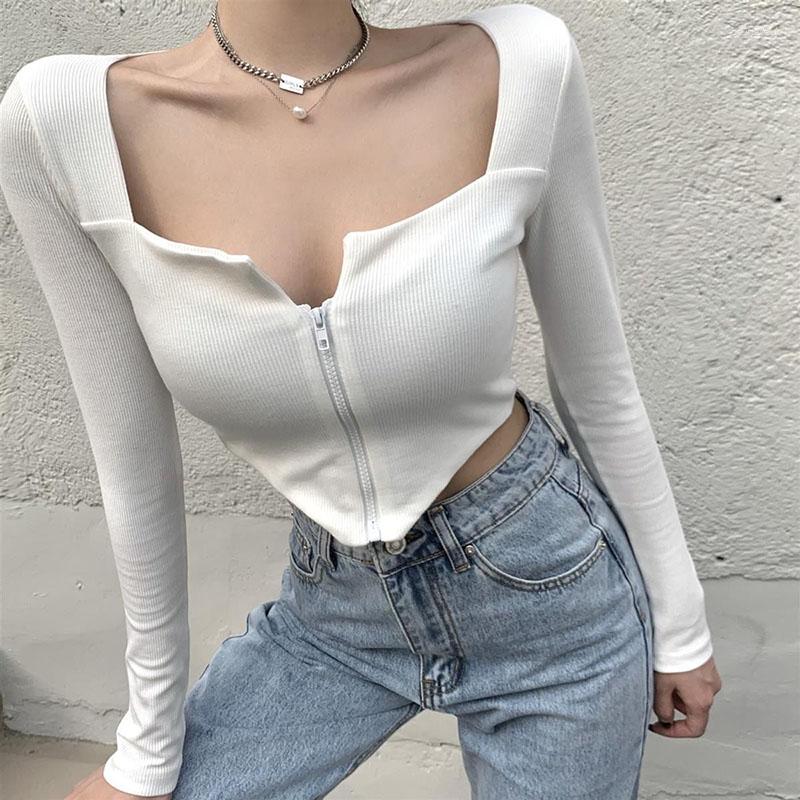 Women' Knits Lucyever Sexy Girl Low-Cut Crop Tops Women Fashion Irregular Zipper Thin Cardigan Woman Korean Summer Long Sleeve T-Shirts, Black
Women' Knits Lucyever Sexy Girl Low-Cut Crop Tops Women Fashion Irregular Zipper Thin Cardigan Woman Korean Summer Long Sleeve T-Shirts, Black