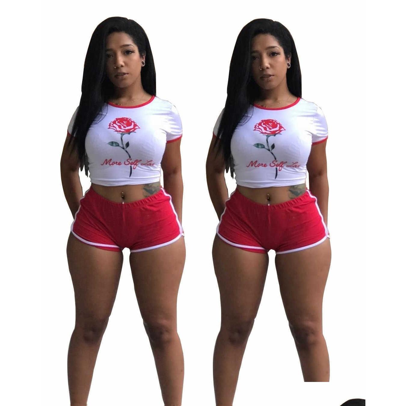 Women' Tracksuits 2023 Jogging Suit For Women Sport Suits Summer Fashion Printed Shorts Tshirt Set Drop Delivery Apparel Womens Clot Dh42R, Red
Women' Tracksuits 2023 Jogging Suit For Women Sport Suits Summer Fashion Printed Shorts Tshirt Set Drop Delivery Apparel Womens Clot Dh42R, Red