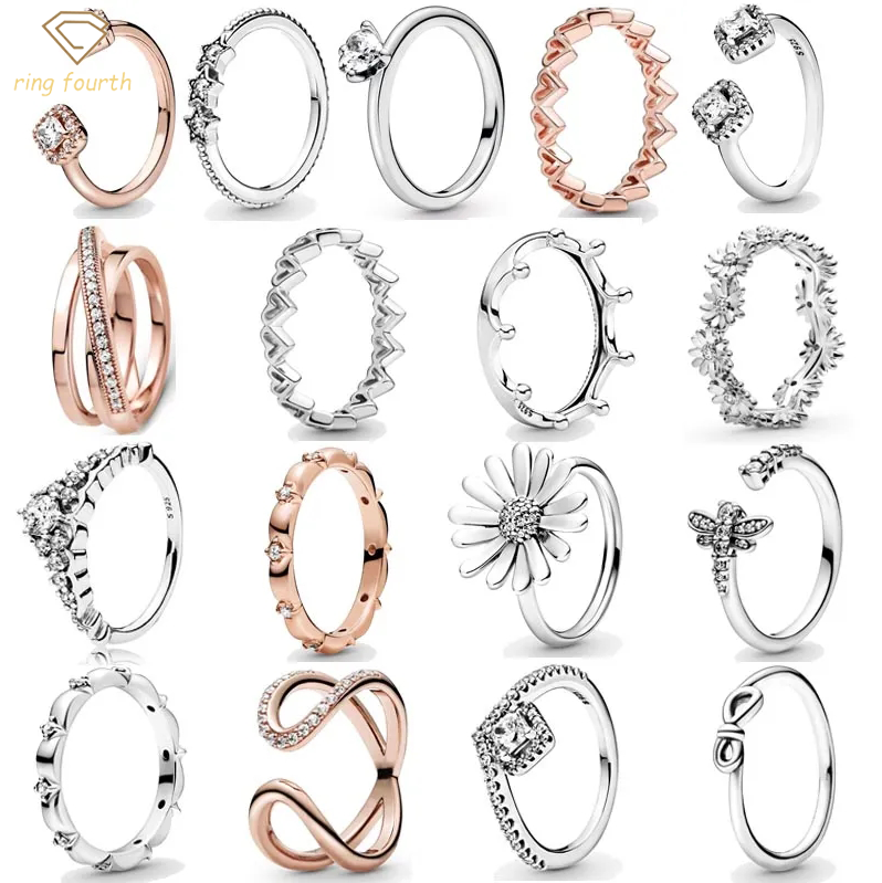 925 Silver Women Fit Pandora Rings Original Heart Crown Fashion Ring Polished Crown Freehand Hearts Love
925 Silver Women Fit Pandora Rings Original Heart Crown Fashion Ring Polished Crown Freehand Hearts Love