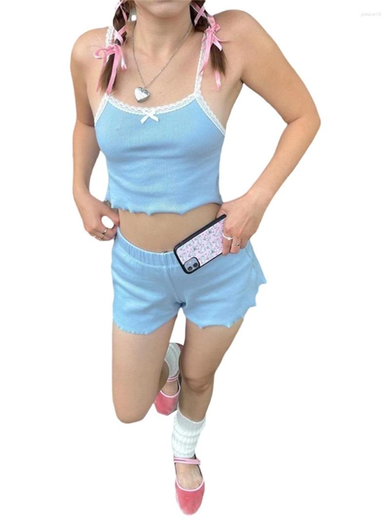 Women' Shorts Women 2 Pieces Knitted Outfit Sleeveless Straps Floral Print Crop Tank Tops High Waist Sets Loungewear, Blue
Women' Shorts Women 2 Pieces Knitted Outfit Sleeveless Straps Floral Print Crop Tank Tops High Waist Sets Loungewear, Blue