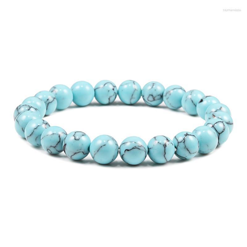 Strand Beaded Strands Light Blue Turquoise Natural Stone Bracelet Elastic Rope 8/10mm Round Black Line Bracelets&Bangles For Men/Women
Strand Beaded Strands Light Blue Turquoise Natural Stone Bracelet Elastic Rope 8/10mm Round Black Line Bracelets&Bangles For Men/Women