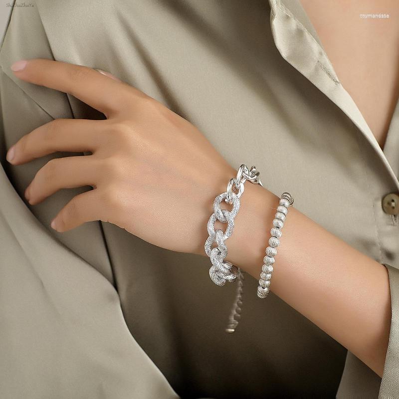 Strand Beaded Strands Retro Personality Aluminum Double Layer Bracelet Female Simple Geometric Design Thick Chain Men And Women Accessories
Strand Beaded Strands Retro Personality Aluminum Double Layer Bracelet Female Simple Geometric Design Thick Chain Men And Women Accessories
