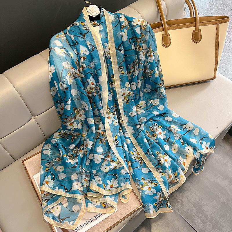 Scarves Oversized Silk Chiffon Shawl Scarf Lovely Floral Beach Cover Up Headband Luxury Lady Neck Tie Wrist Wrap Neckerchief Bandana
Scarves Oversized Silk Chiffon Shawl Scarf Lovely Floral Beach Cover Up Headband Luxury Lady Neck Tie Wrist Wrap Neckerchief Bandana