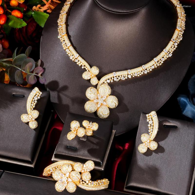 Necklace Earrings Set Soramoore Super Luxury Charm 4PCS Shiny Cubic Zircon For Women Wedding African Nigerian Party Jewelry, Picture shown
Necklace Earrings Set Soramoore Super Luxury Charm 4PCS Shiny Cubic Zircon For Women Wedding African Nigerian Party Jewelry, Picture shown