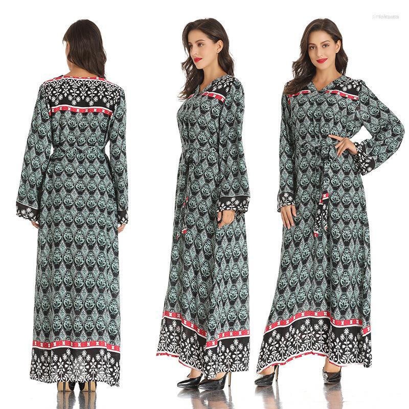 Ethnic Clothing Muslim Robe Islamic For Women Middle East Duibai Arab Ramadan Prayer Lace Polka Stiching Elegant Abaya Belt Dress
Ethnic Clothing Muslim Robe Islamic For Women Middle East Duibai Arab Ramadan Prayer Lace Polka Stiching Elegant Abaya Belt Dress