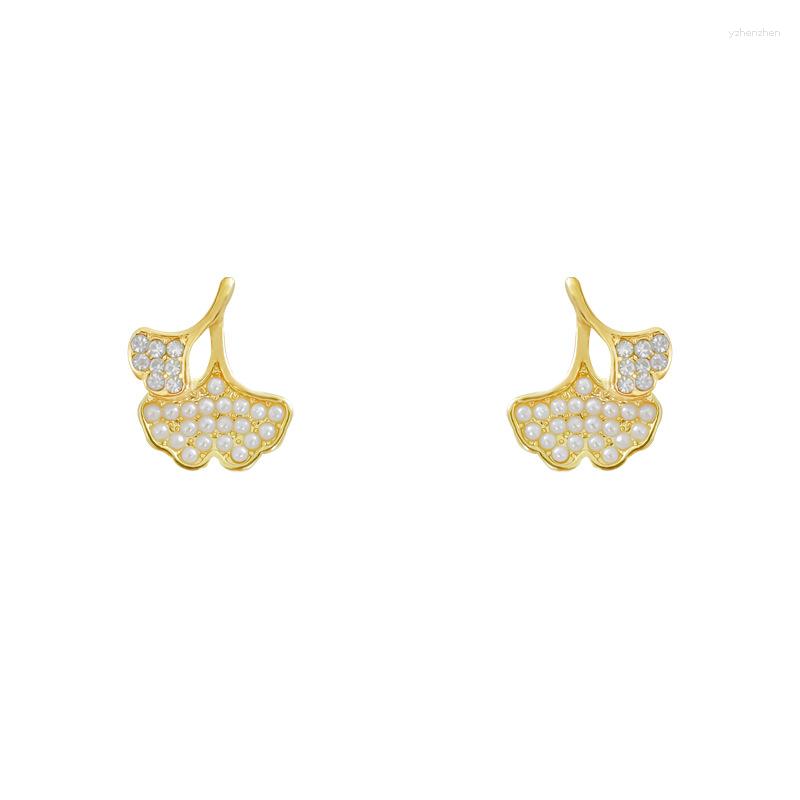Stud Earrings Plant Ginkgo Leaves Pearl Zircon Lucky Love Heart Mother's Day Woman Girl Wedding Blessing Ear Studs Jewelry
Stud Earrings Plant Ginkgo Leaves Pearl Zircon Lucky Love Heart Mother's Day Woman Girl Wedding Blessing Ear Studs Jewelry