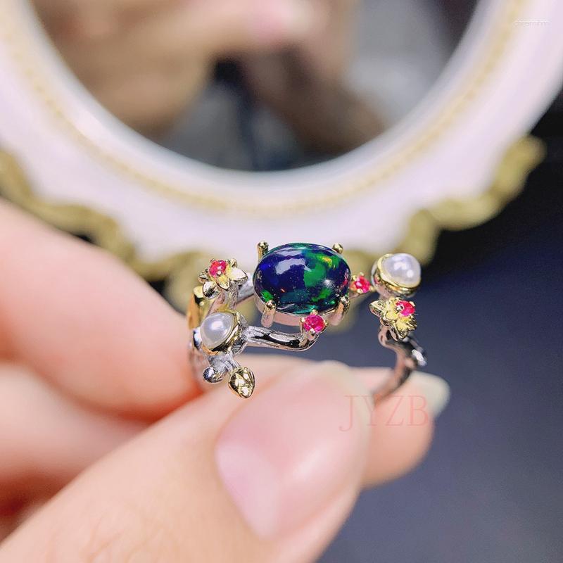 Cluster Rings 925 Sterling Silver Natural Opal Ring Women's Fashion Personality Seven Color Light Egg Noodles Holiday Gift
Cluster Rings 925 Sterling Silver Natural Opal Ring Women's Fashion Personality Seven Color Light Egg Noodles Holiday Gift