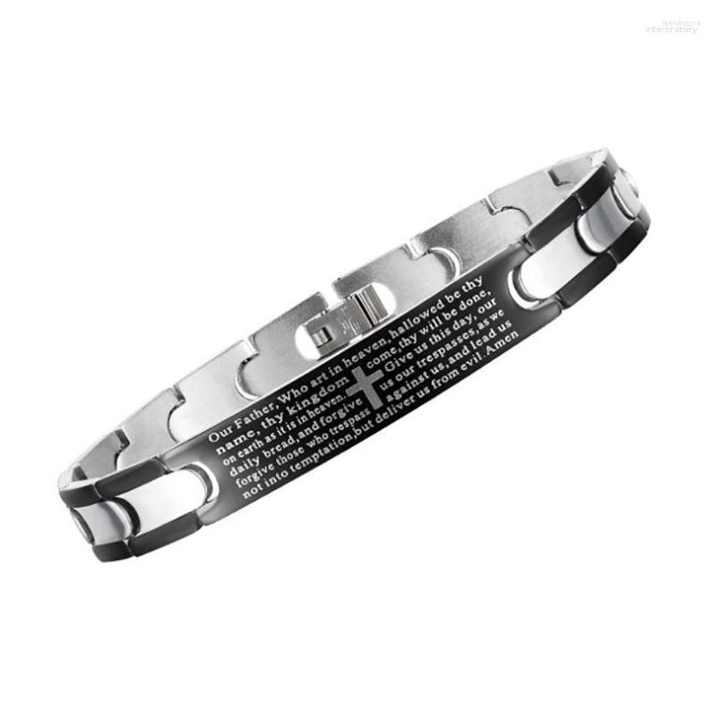 Link Bracelets Stainless Steel Simple Bible Verse Men Christ Jesus Cross Bracelet Bangle Jewelry Gift For Him
Link Bracelets Stainless Steel Simple Bible Verse Men Christ Jesus Cross Bracelet Bangle Jewelry Gift For Him
