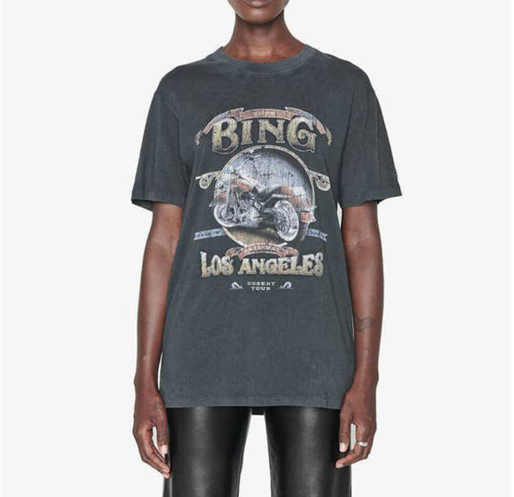 23SS Anine Bing Women Fashion Classic Cotton Tee Ab New Los Angeles Motorcycle T-shirt Letter Printing Black Gray Cotton Women Short89, 11
23SS Anine Bing Women Fashion Classic Cotton Tee Ab New Los Angeles Motorcycle T-shirt Letter Printing Black Gray Cotton Women Short89, 11
